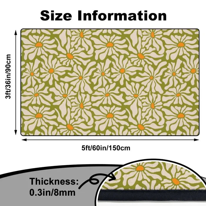 Bold Retro 70s Daisies Carpet – Soft Rectangular Floral Area Rug - retro rug