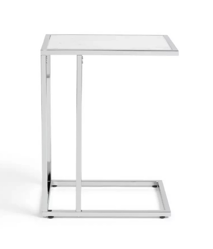 Boutique C Shaped Table Marble Effect | Side Table Sofa End Table Furniture