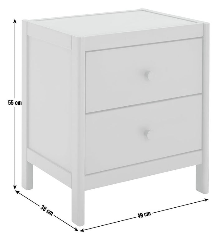 Bronte 2 Drawer Bedside Table - Green | Bedroom furniture