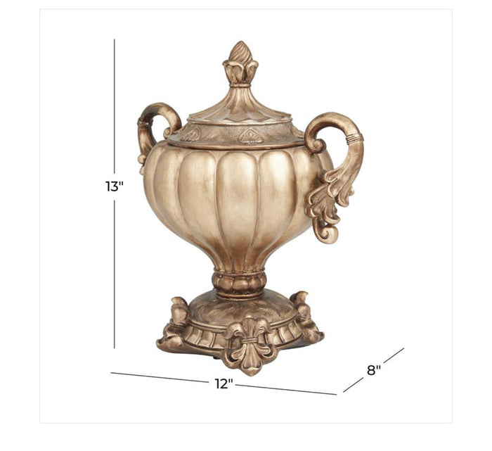BRONZE POLYSTONE DECORATIVE JARS