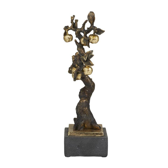 BRONZE POLYSTONE ECLECTIC TREE SCULPTURE