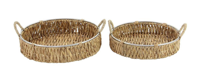 BROWN DRIED PLANT HANDMADE WOVEN TRAY