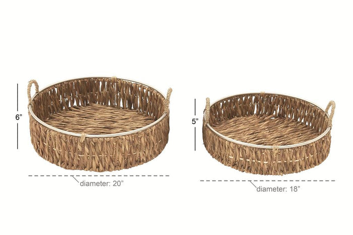 BROWN DRIED PLANT HANDMADE WOVEN TRAY