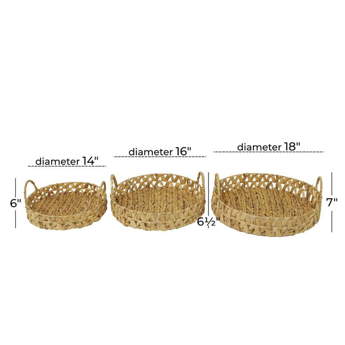 BROWN SEAGRASS HANDMADE WOVEN TRAY WITH HANDLES,