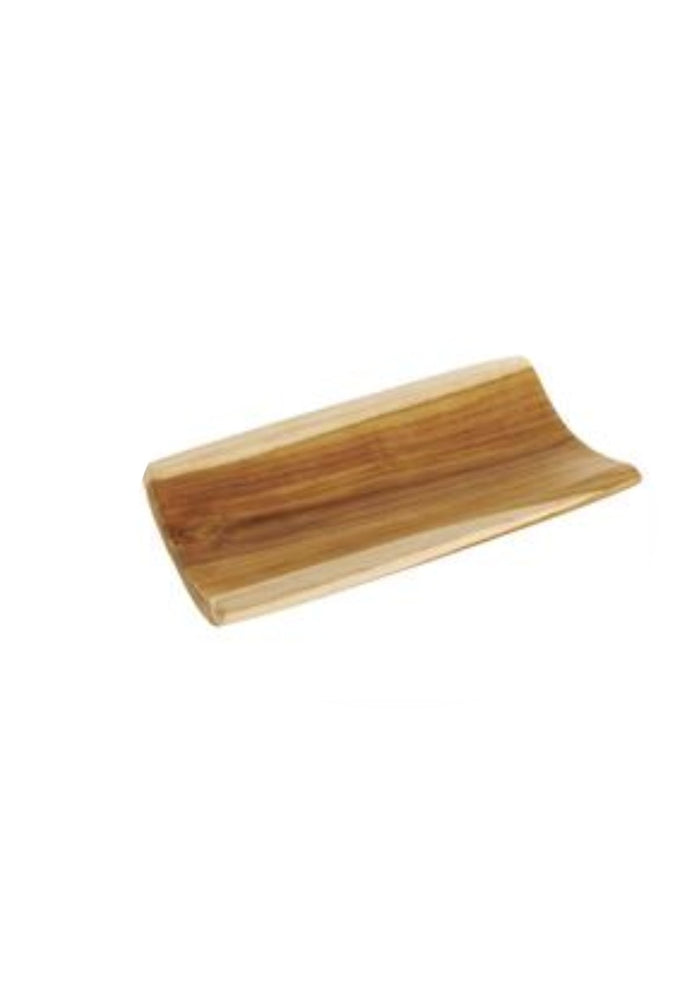 Brown Teak Wood Handmade Curved Living Room Decor Tray
