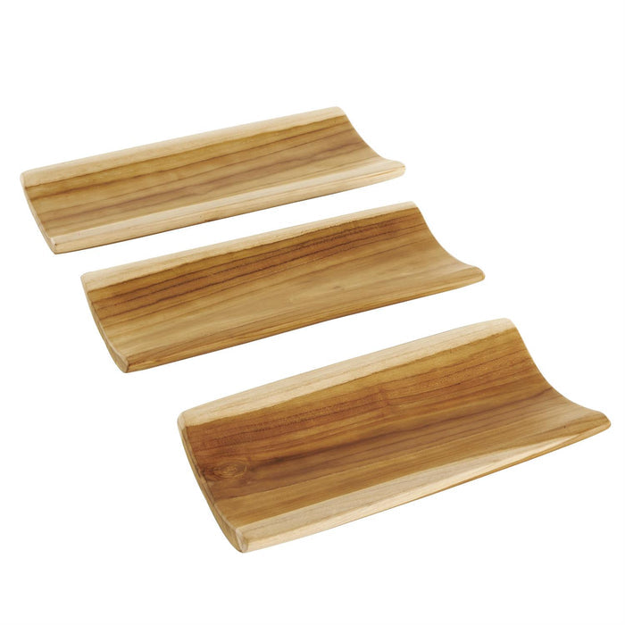 Brown Teak Wood Handmade Curved Living Room Decor Tray