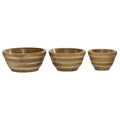 BROWN WOOD HANDMADE SERVING BOWL