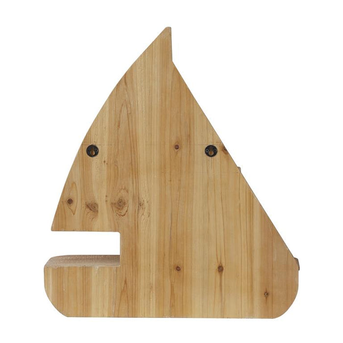 BROWN WOOD SAIL BOAT 8 CUBBIES WALL SHEL