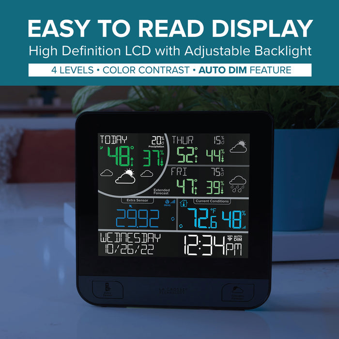 1684344 A night scene showcasing the beautiful easy to read high definition LCD display with adjustable backlight. There are 5 brightness levels and an auto-dim feature.