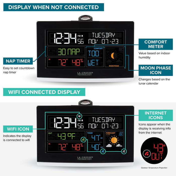 C82929v2 Wi-Fi Projection Alarm Clock