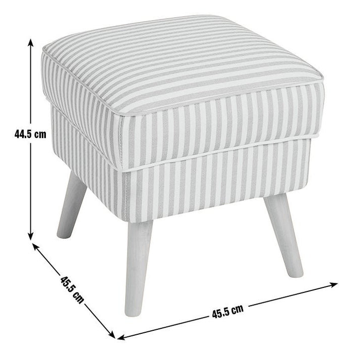Callie Fabric Footstool Natural Stripe Modern Design Multi Functional