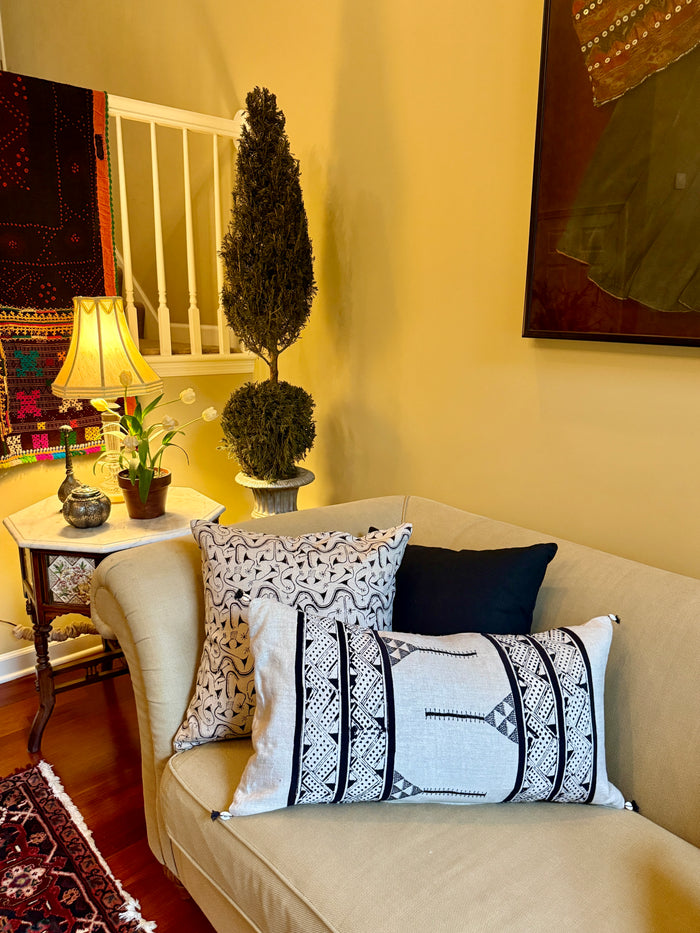 Charcoal Dyed Linen  Pillow Cover