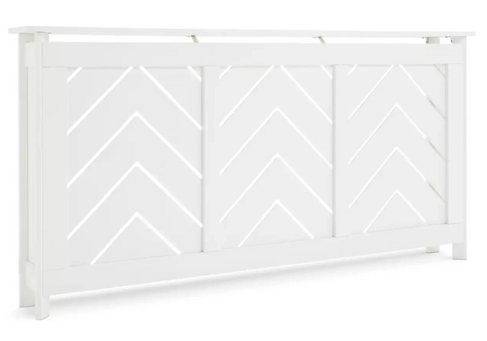 Chevron Large Radiator Cover White | Modern Decorative Cover