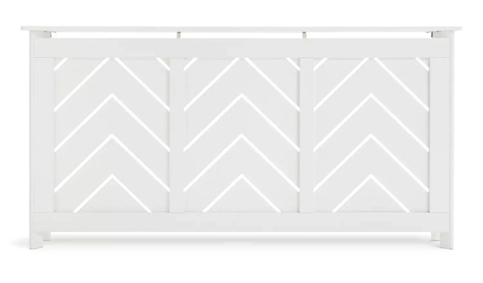 Chevron Large Radiator Cover White | Modern Decorative Cover