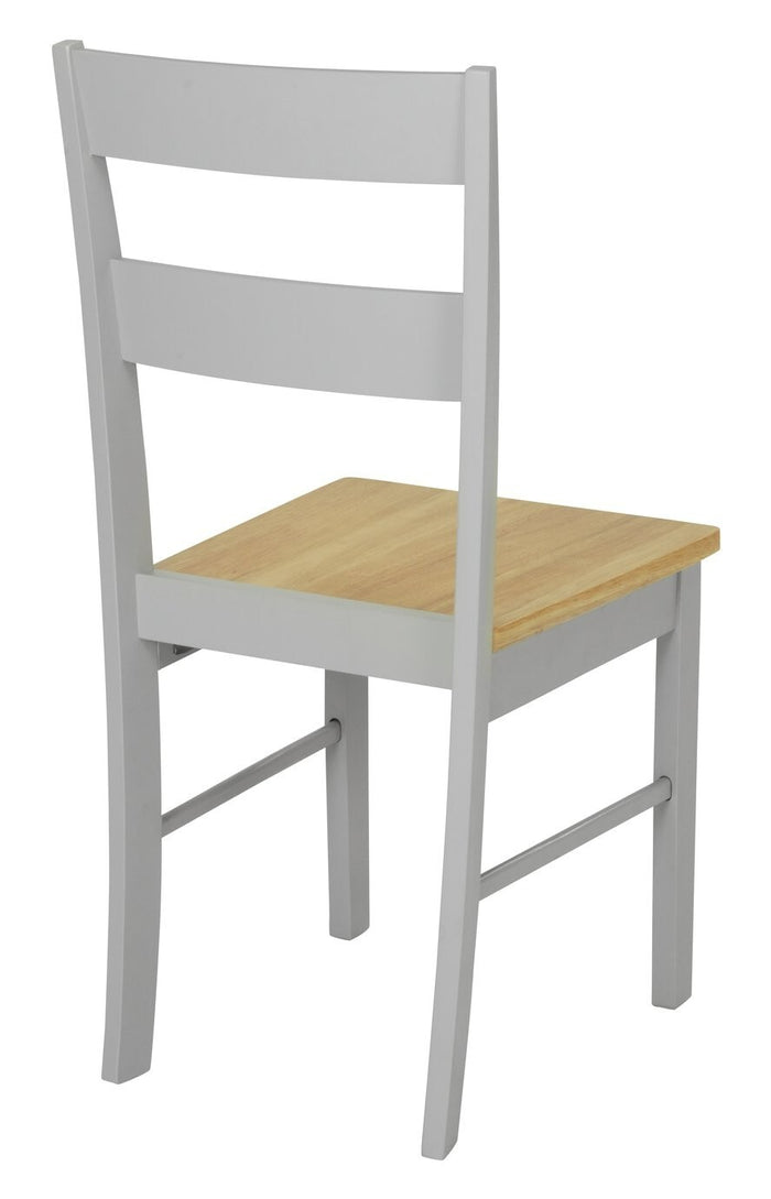 Chicago Pair of Solid Wood Dining Chair- Grey & Oak