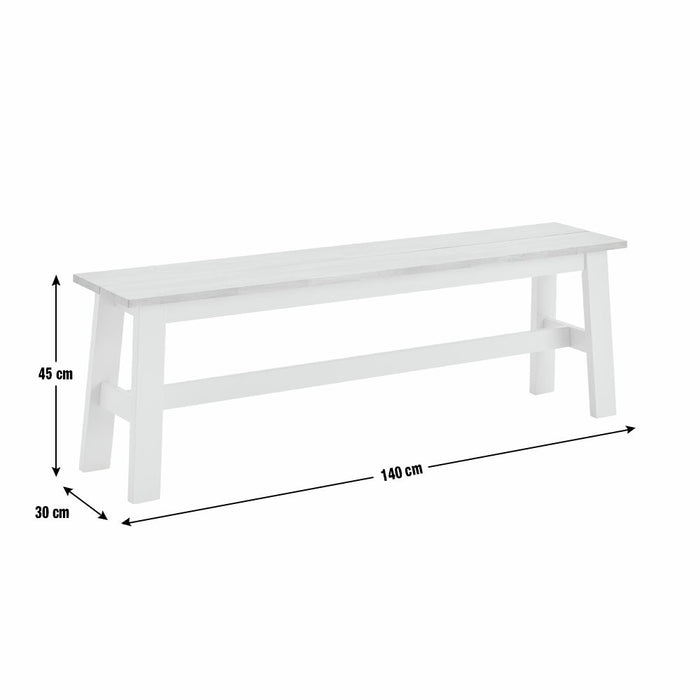 Chicago Solid Wood XL Dining Bench - Cream | Modern Kitchen Furniture