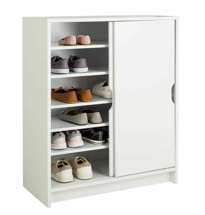 Chloe 2 Door Shoe Storage Cabinet - White (B Grade)