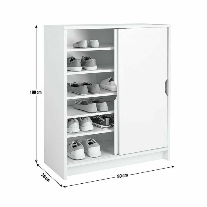 Chloe 2 Door Shoe Storage Cabinet - White | Hallway Storage Unit for Footwear