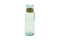 CLEAR RECYCLED GLASS SPANISH VASE WITH RATTAN DETAIL