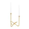 COSMOLIVING BY COSMOPOLITAN GOLD METAL CANDELABRA, 10" X 6" X 11"
