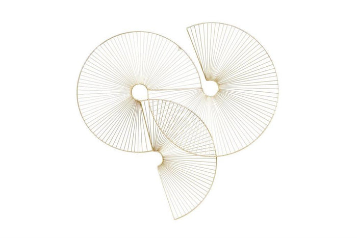 COSMOLIVING BY COSMOPOLITAN GOLD METAL SUNBURST HALF MOON WALL DECOR