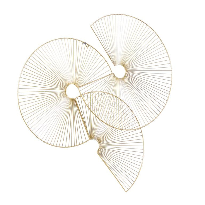 COSMOLIVING BY COSMOPOLITAN GOLD METAL SUNBURST HALF MOON WALL DECOR