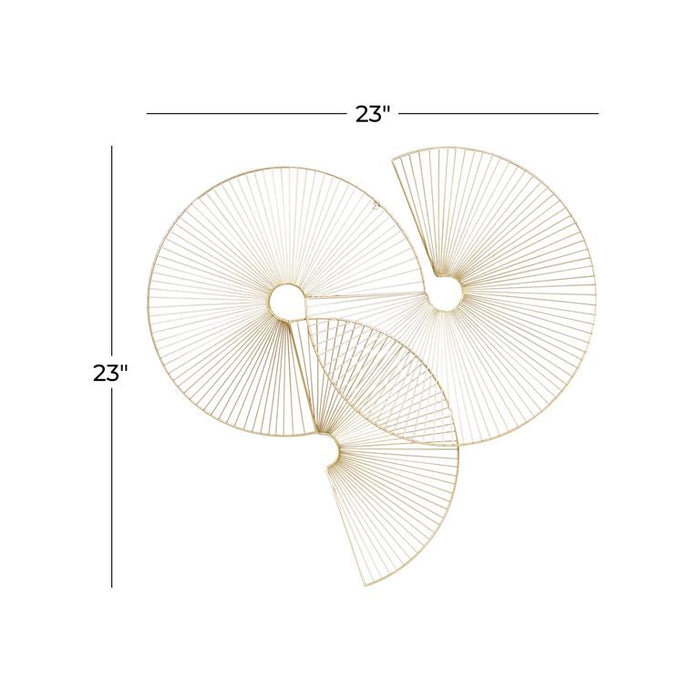 COSMOLIVING BY COSMOPOLITAN GOLD METAL SUNBURST HALF MOON WALL DECOR