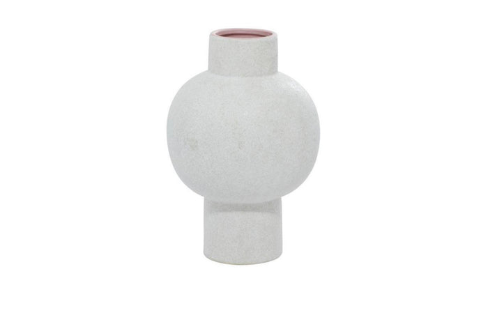 COSMOLIVING BY COSMOPOLITAN WHITE CERAMIC HANDMADE VASE