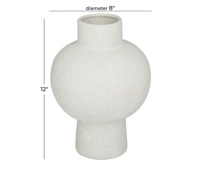 COSMOLIVING BY COSMOPOLITAN WHITE CERAMIC HANDMADE VASE