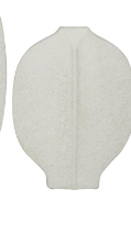 COSMOLIVING BY COSMOPOLITAN WHITE CERAMIC TEXTURED VASE