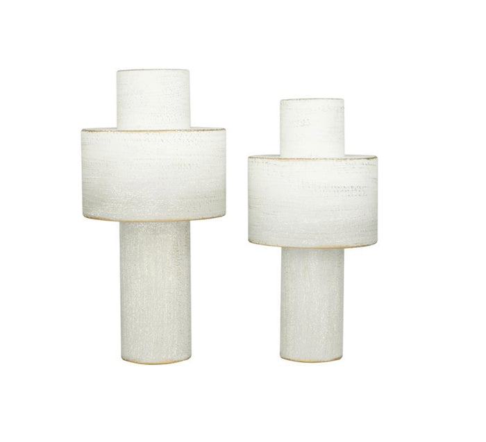 COSMOLIVING BY COSMOPOLITAN WHITE METAL VASE,