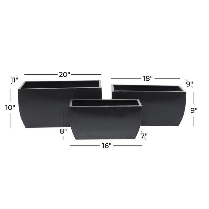 COSMOPOLITAN BLACK METAL INDOOR OUTDOOR PLANTER