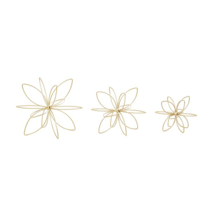 COSMOPOLITAN GOLD METAL FLORAL HANDMADE SCULPTURE