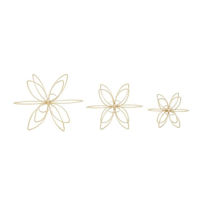 COSMOPOLITAN GOLD METAL FLORAL HANDMADE SCULPTURE