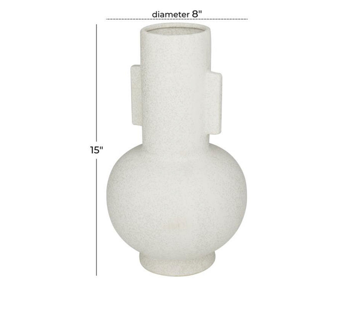 COSMOPOLITAN WHITE CERAMIC HANDMADE VASE