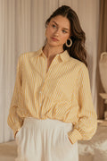 DAISY BUBBLE HEM BUTTON TOP