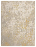 Distressed Abstract Gold Rug 120x170cm | Modern Living Room Floor Rug Carpet