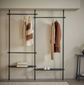 Double Adjustable Ceiling Clothes Rail Black | Hanging Garment Storage Rack