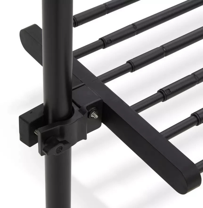 Double Adjustable Ceiling Clothes Rail Black | Hanging Garment Storage Rack