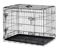 Double Door 30 Inch Pet Cage Medium | Metal Dog Crate Animal Kennel Furniture