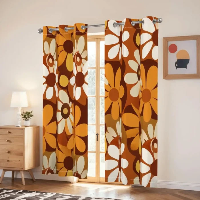 Double Sided Retro 70s Flowers Table Mats - Midcentury Modern Placemats - retro table linen