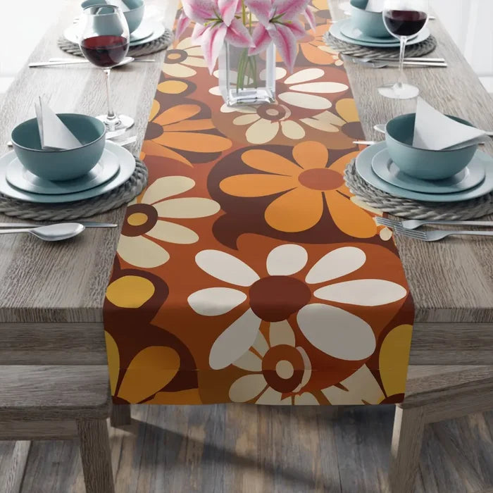 Double Sided Retro 70s Flowers Table Mats - Midcentury Modern Placemats - retro table linen