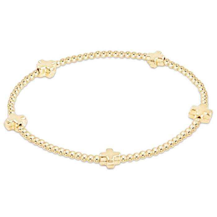 E Newton Signature Cross Gold Bracelet