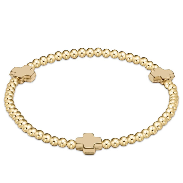 E Newton Signature Cross Gold Bracelet