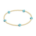 E Newton Signature Cross Small Gold Bracelet 2MM