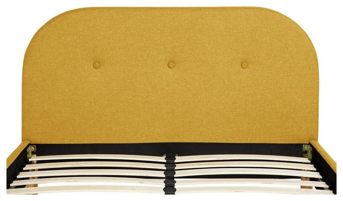 Elin Double Fabric Bed Frame - Mustard | Modern Bedroom Style