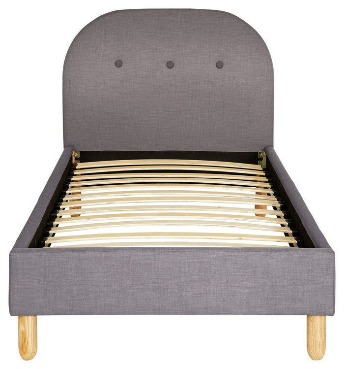 Elin Single Fabric Bed Frame - Light Grey | Calm Neutral Aesthetic