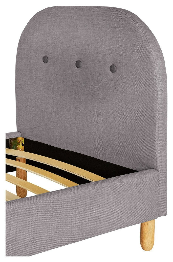 Elin Single Fabric Bed Frame - Light Grey | Calm Neutral Aesthetic