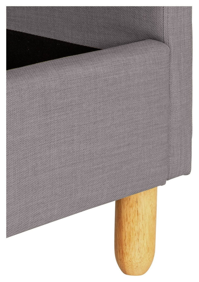 Elin Single Fabric Bed Frame - Light Grey | Calm Neutral Aesthetic