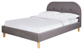 Elin Small Double Fabric Bed Frame - Light Grey | Calm Neutral Aesthetic